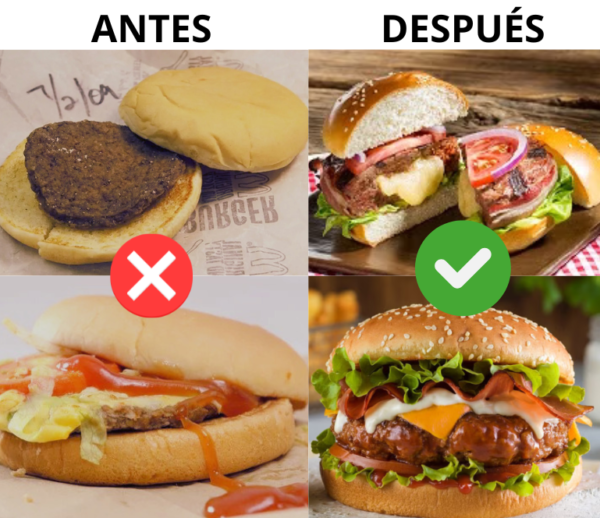 ANTES DESPUES Kit hamburguesero 3 en 1