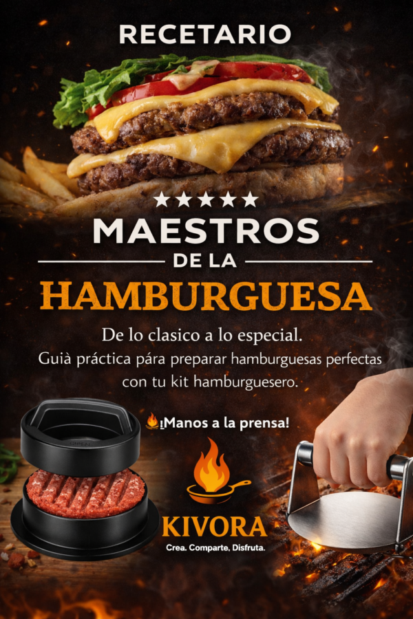 PORTADA MAESTROS DE LA HAMBURGUESA Kit hamburguesero 3 en 1